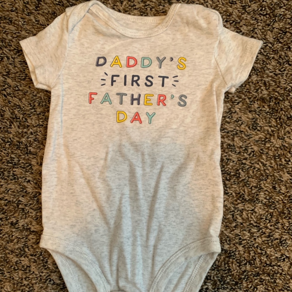 Carter’s 6 month dads first Father’s Day onesie